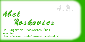 abel moskovics business card