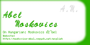 abel moskovics business card